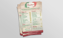 Menukaarten A5 Mamma Mia Trattoria, tweezijdig digitaal gedrukt in full color op 300 grs Sulfaatkarton en geplastificeerd.